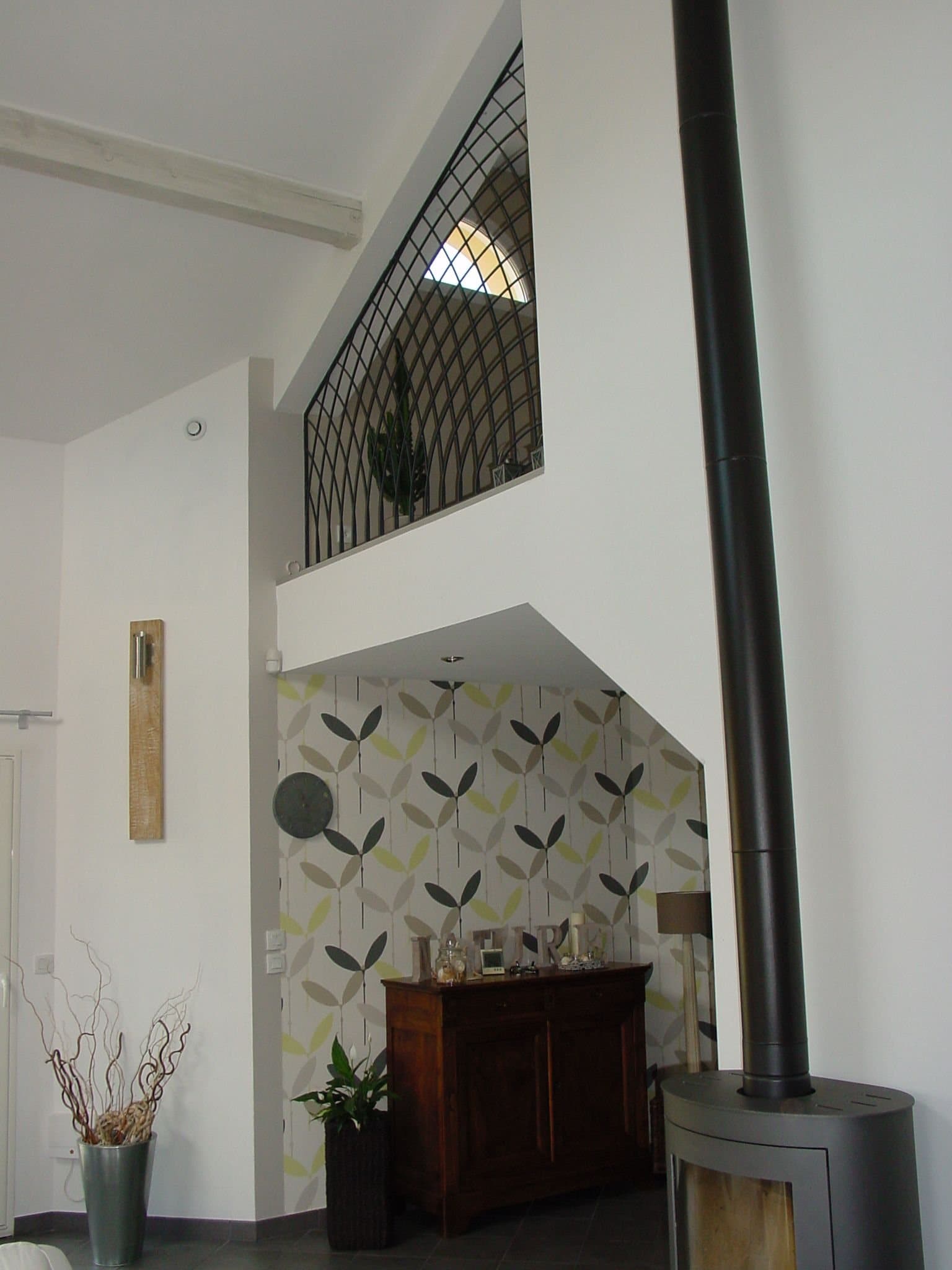 Garde-corps de mezzanine — Motif losange, finition noire